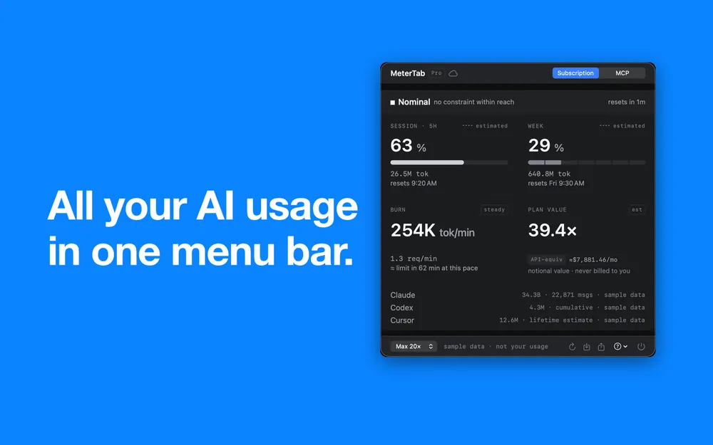 MeterTab - menu-bar screenshot